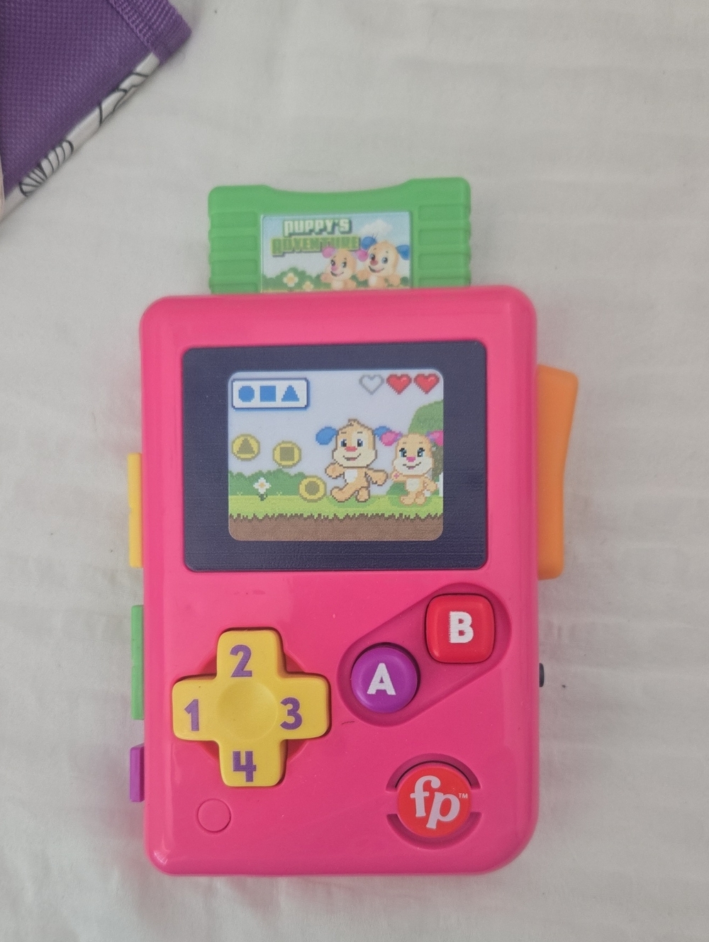 Fisher-Price Pink Puppy Portable Learning Player with Yellow Controls